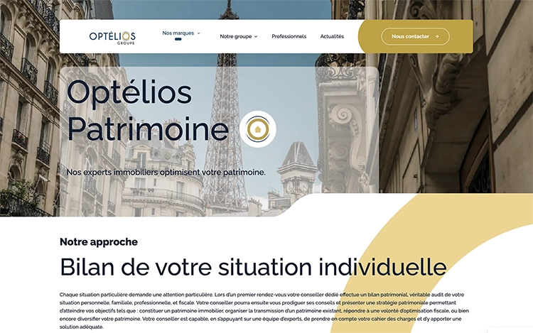 Refonte du site internet Wordpress d'Optelios