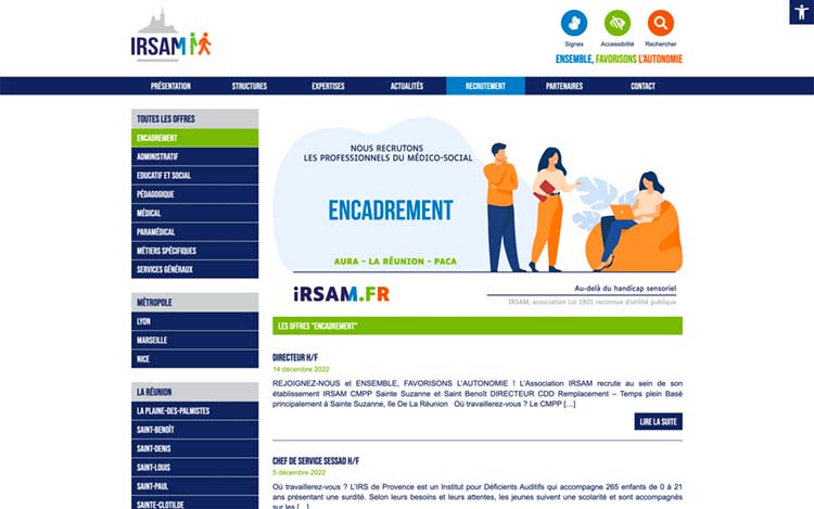 Création du site Internet Wordpress de IRSAM